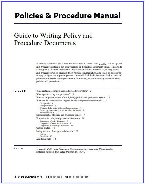 Policies And Procedures Manual Templates | 8+ Free Word, Excel & PDF Formats, Samples, Examples ...