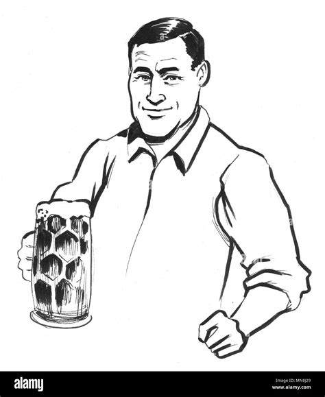 Vintage man beer Black and White Stock Photos & Images - Alamy