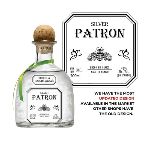 Printable Patron 200ml Bottle Label Editable Customize, Tequila Editable Label. Birthday Present ...