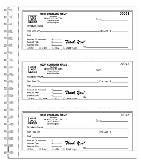 Custom Receipt Book Template