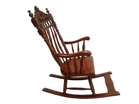 Antique Style Solid Mahogany Wood Rocking Elegant Style Chair- Hand Crafted