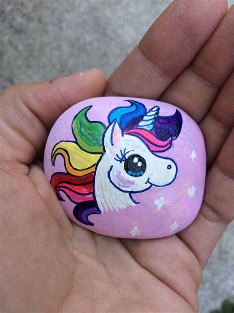 Unicorn Painted Stone | Painted rocks kids, Painted rocks, Rock painting designs