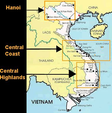 Vietnam Map Central Highlands