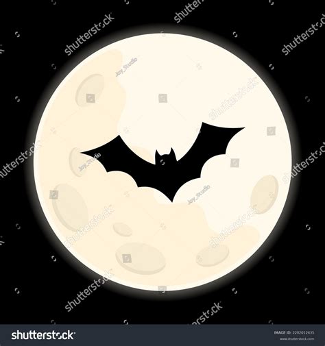 Full Moon Flying Bats Halloween Background Stock Vector (Royalty Free ...