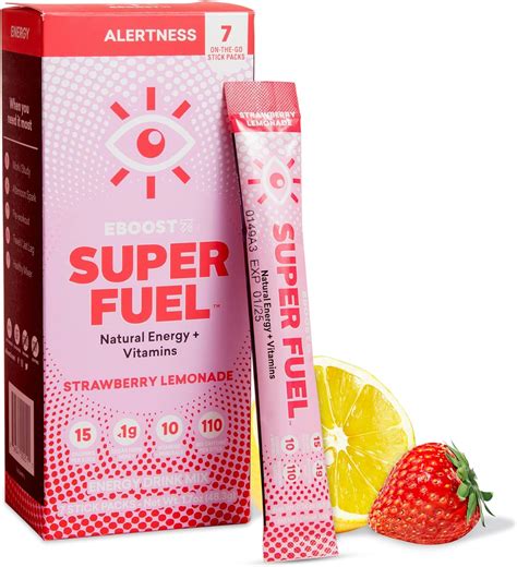 Amazon.com: EBOOST Energy Drink Powder, Super Fuel - Strawberry ...