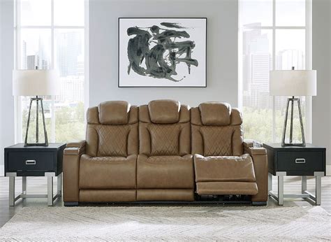 Strikefirst Nutmeg Power Reclining Sofa W/ Adjustable Headrests ...