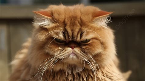 Cat Looking Angry With Its Eyes Shut Background, Angry Cat Picture, Angry, Pet Background Image ...