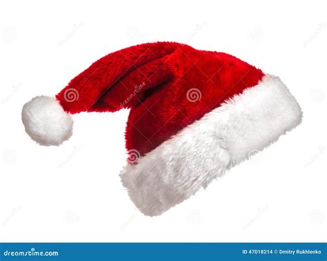 Santa hat on white stock photo. Image of december, decoration - 47018214