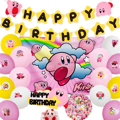 Buy KARAQY Kirby Star Birthday Party Decorations, Kirby Star Gaming ...