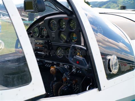 Small airplane cockpit stock image. Image of light, flight - 7099069