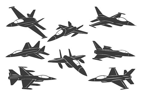 Free Vector | Flat design fighter jet silhouette