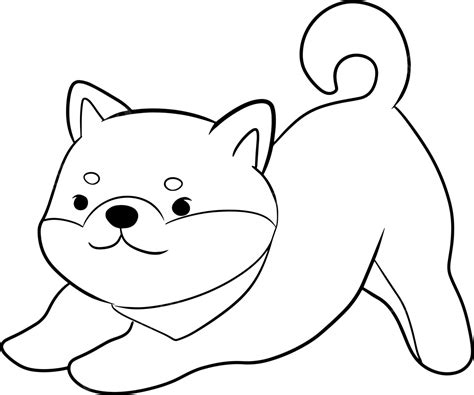 Dog Shiba Animal Cartoon Doodle Kawaii Anime Coloring Page Cute Illustration Drawing Clip Art ...