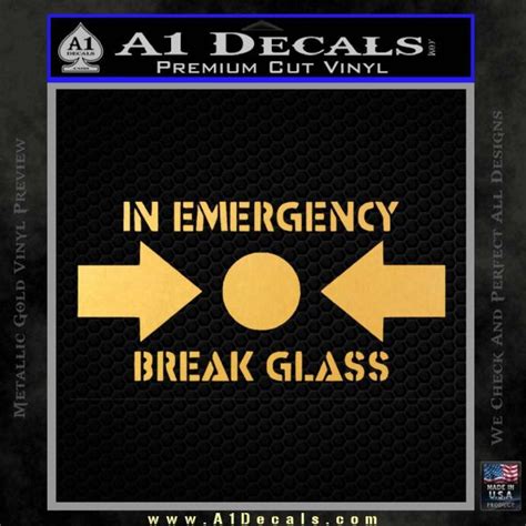 In Emergency Break Glass Decal Sticker » A1 Decals