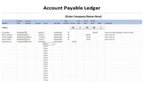 Account Payable Ledger Template | Free Excel Templates