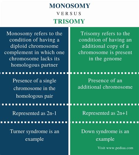 Difference Between Monosomy and Trisomy | Definition, Facts, Examples and Differences