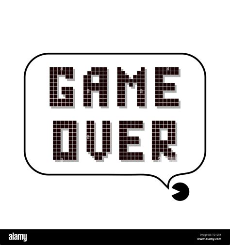 Retro Pixel Game Over Sign with Speech Bubble. Gaming Concept. Video Game Screen Stock Vector ...