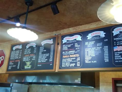 Menu at Texas Best Smokehouse restaurant, Tyler