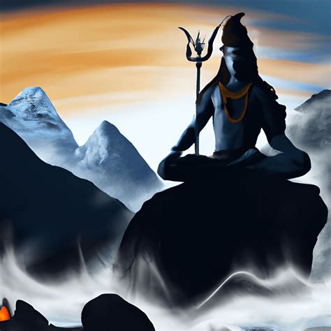 Lord Shiva Meditating on the Top of Himalayas · Creative Fabrica