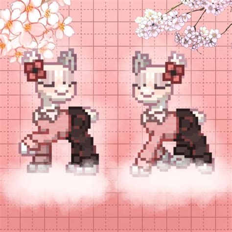 two pixel art pieces with flowers in the background