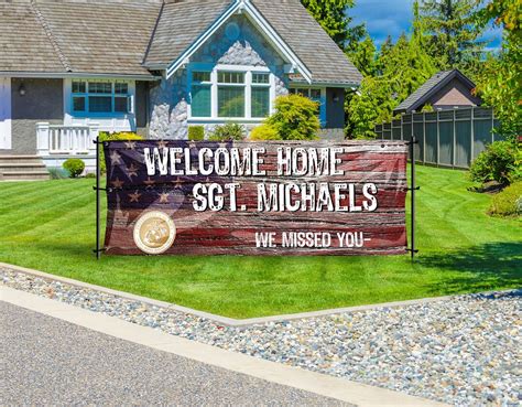 Welcome Home Military Vinyl Banner, Military Soldier Vinyl Banner, Personalized Military Banner ...