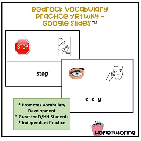 Bedrock Vocabulary Practice YR1 WK4 - Google Slides™ | Made By Teachers