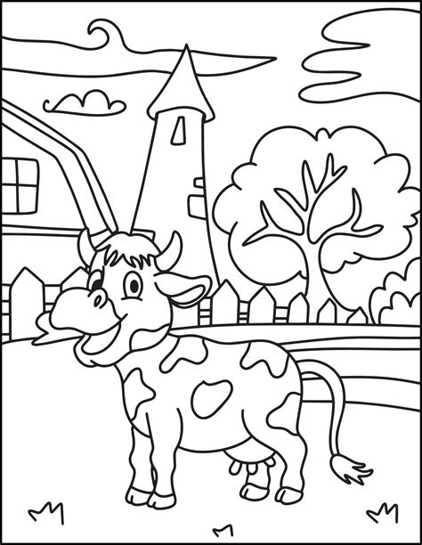 Printable Farm Animal Coloring Pages For Kids 16914994 Vector Art at Vecteezy