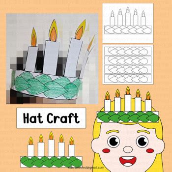 St. Lucia Day Activities Hat Craft Crown Writing Coloring Holiday Around World