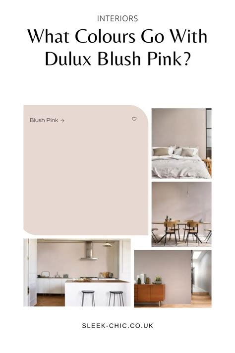 the interior color scheme for dulux blush pink is shown in white and beige tones