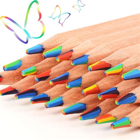 Buy ThEast 10 Piece Rainbow Coloured Pencils, 7 Color in 1 Pencils for Kids, Assorted Colours ...