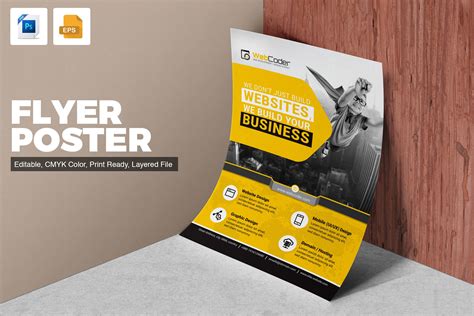 Flyer Template for Web Development | Flyer Templates ~ Creative Market