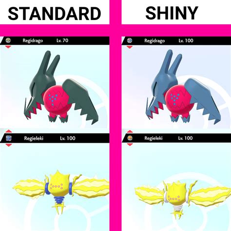 Shiny Differences ~ Day 11 ~ Regidrago & Regieleki : r/PokemonSwordAndShield