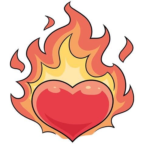 Hearts On Fire Coloring Pages