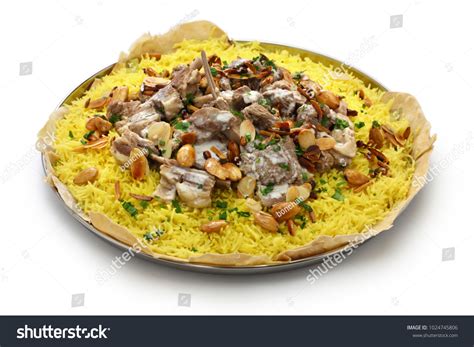 Mansaf Jordanian National Dish Isolated On Stock Photo 1024745806 ...