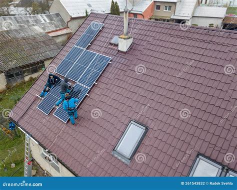 Installation of Photovoltaic Panels. Stock Photo - Image of carrying, protection: 261543832