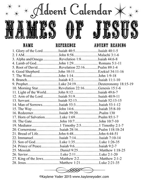 Names of Jesus Advent Calendar and Christmas Pack - Kaylene Yoder