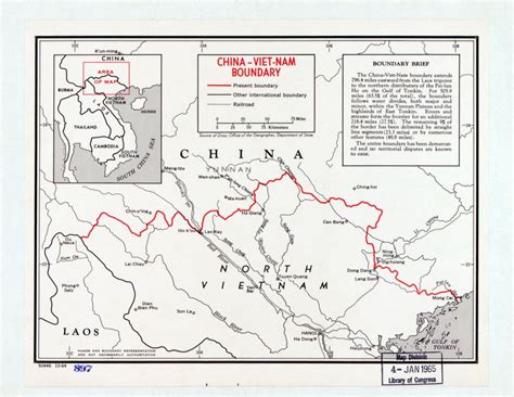 Large detailed China - North Vietnam border area map - 1964 | Vietnam ...