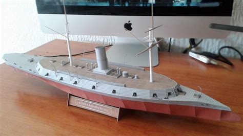 1/200 Union USS Dunderberg Ironclad Warship Paper Model - EcardModels