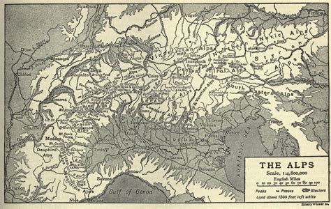 Vintage Map of the Alps - ReusableArt.com