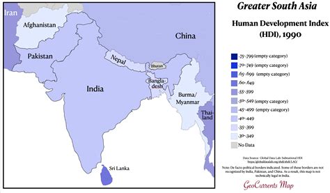 South Asia Countries HDI 1990 Map - GeoCurrents