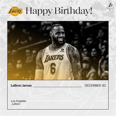 Lebron James Birthday Greeting