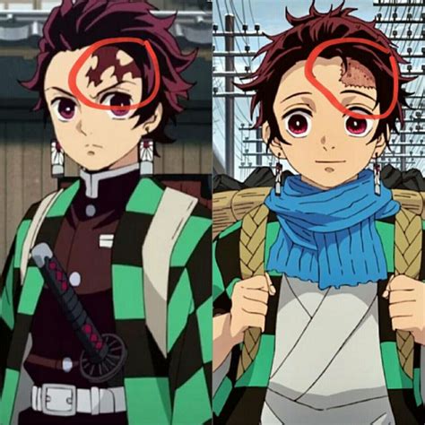 two anime characters wearing scarves, one with red hair and the other ...