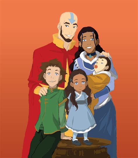 Aang and Katara's family (recoloured) by Midnastransformation on DeviantArt