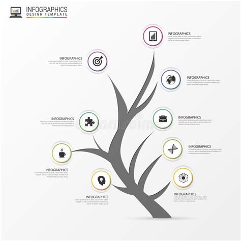 Infographic Tree Concept Diagram Icons Illustratio Stock Vector ...