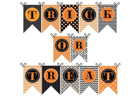 Halloween Banner Trick or Treat Party Banner Printable INSTANT DOWNLOAD | Halloween banner ...