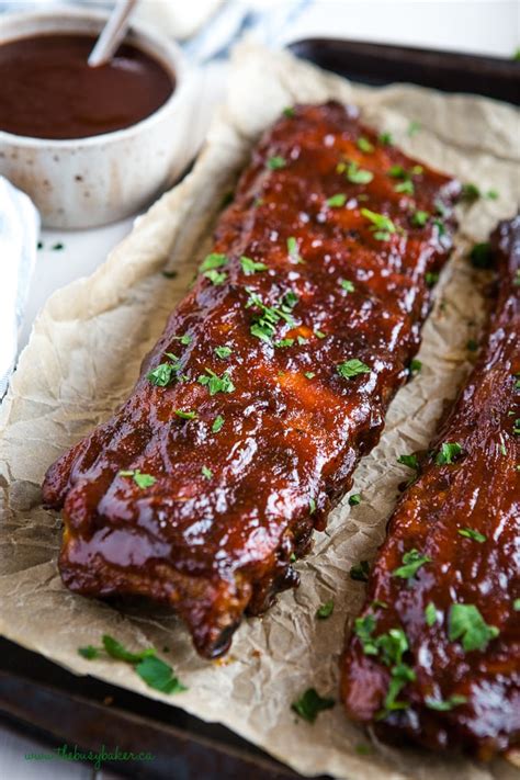 Honey Garlic Oven-Baked Barbecue Ribs - The Busy Baker