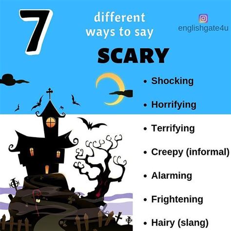 Seven different ways to say “scary ways . Examples with the sentences ...