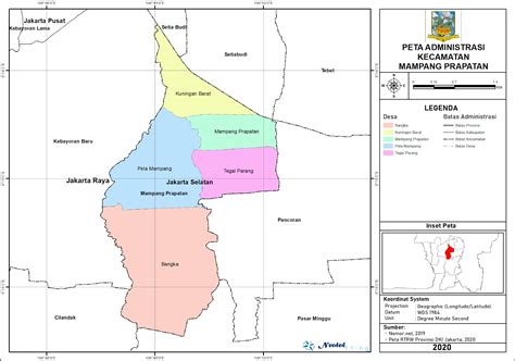 Peta Administrasi Kecamatan Mampang Prapatan, Kota Jakarta Selatan ~ NeededThing