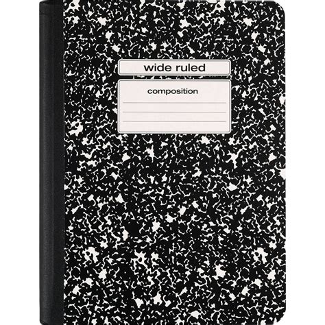 Staples Composition Notebook, Wide Ruled, Black, 9-3/4" x 7-1/2", 48 pack - Walmart.com ...