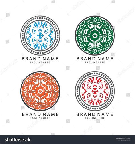 four logos with different colors and designs for the company, including ...