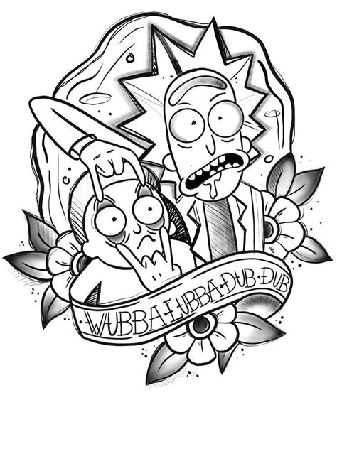 Rick And Morty Tattoo Outline - Tattoo Artists